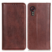 Калъфи за Samsung Galaxy Xcover 7, Wallet Litchi Leather, кафяв