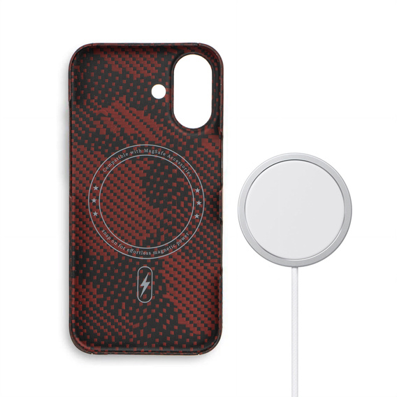 Калъфът iPhone 16 Plus, Aramid Fiber MagSafe, червен