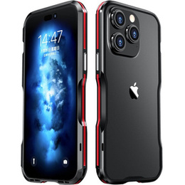 Калъфът LUPHIE за iPhone 14 Pro, Armor Bumper, черно / червено