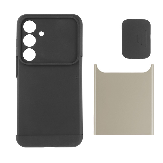 Калъфи за Samsung Galaxy S24, ERBORD CamProtect Slide Camera, златен