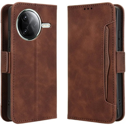 Калъф с капак за Xiaomi Poco F7 Pro, Card Slot, кафяв