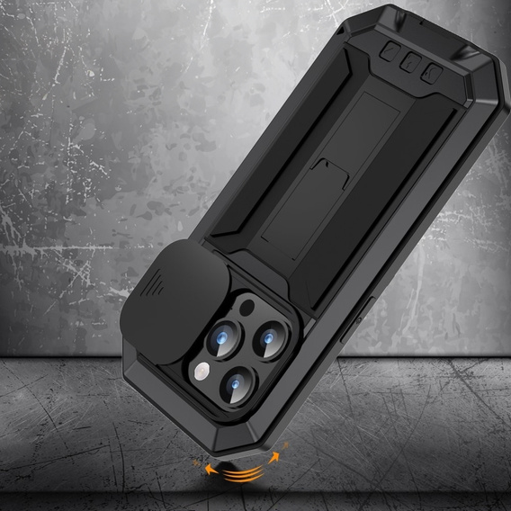 Калъф за iPhone 15 Pro Max, R-JUST CamShield Slide, брониран, черен