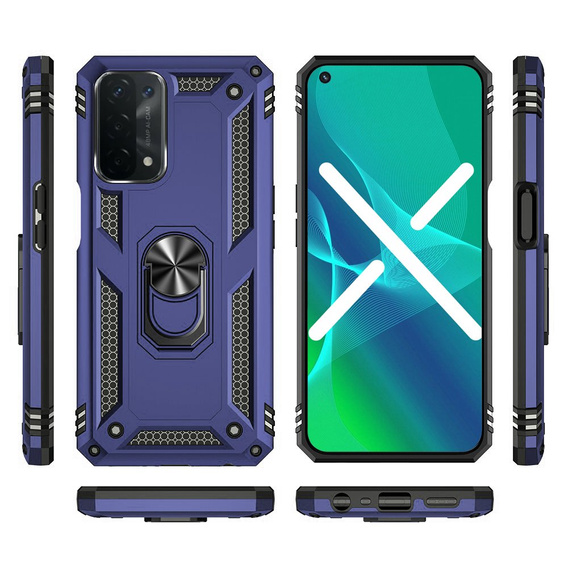 брониран калъф за OPPO A54 5G/A74 5G/A93 5G, Nox Case Ring, син