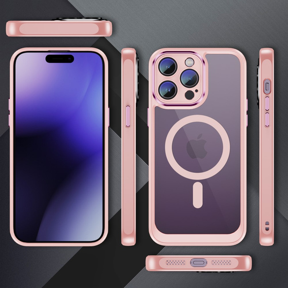 Калъф за iPhone 15 Pro Max, ERBORD Impact Guard, MagSafe, розов