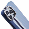 Калъфът за iPhone 15 Pro Max, Carbon Fiber MagSafe, син