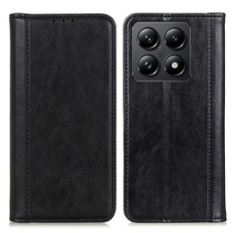 Калъфи за Xiaomi 14T Pro, Wallet Litchi Leather, черен