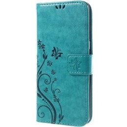Калъф с капак за Samsung Galaxy S7 Edge, Butterfly, син