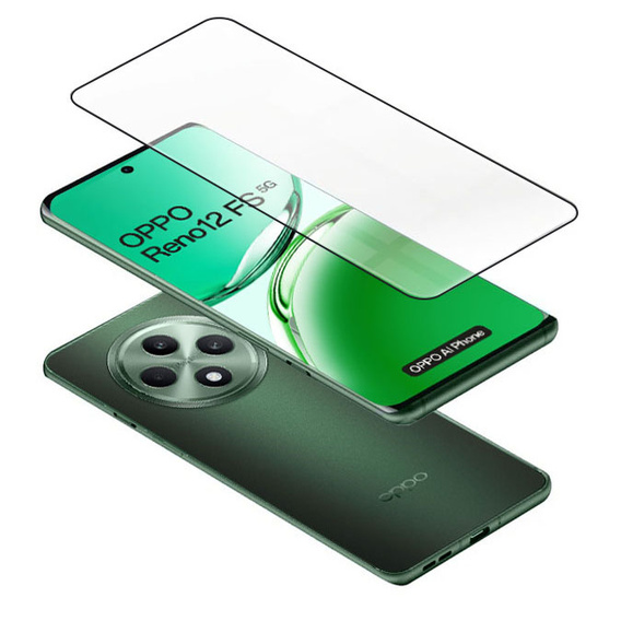 3D закалено стъкло за Oppo Reno 12FS / 12F, черна рамка