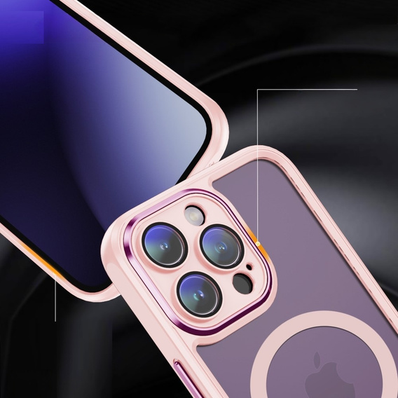 Калъф за iPhone 15 Pro Max, ERBORD Impact Guard, MagSafe, розов