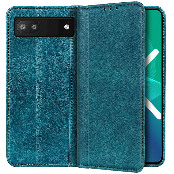 Калъфи за Google Pixel 7a, Wallet Litchi Leather, зелен