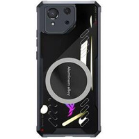 Калъф за ASUS ROG Phone 8 Pro, с магнитна пластина, прозрачен / черен