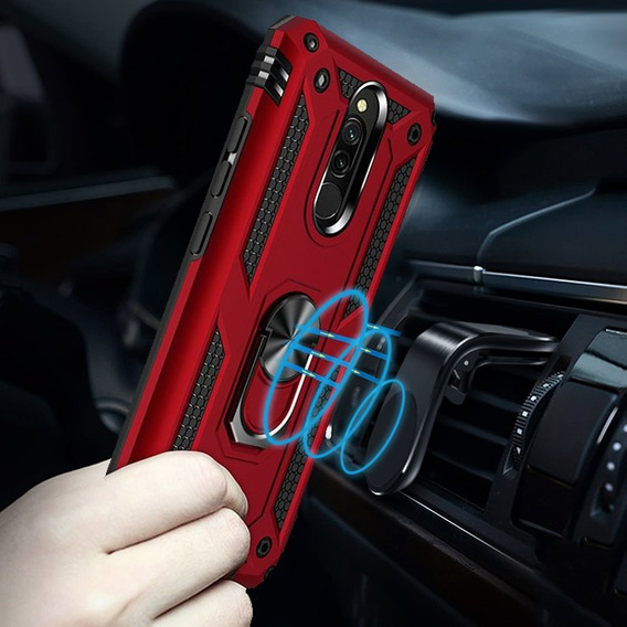 брониран калъф за Xiaomi Redmi 8 / 8A, Nox Case Ring, червен