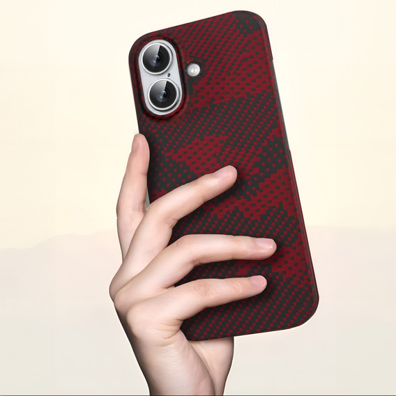 Калъфът iPhone 16 Plus, Aramid Fiber MagSafe, червен