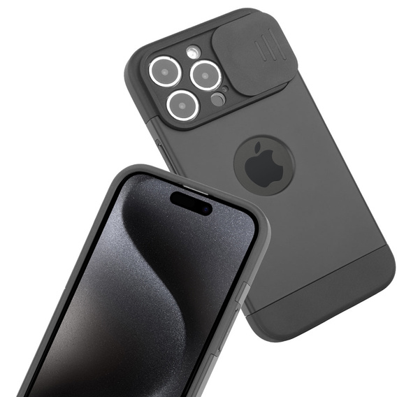 Калъфи за iPhone 15 Pro Max, ERBORD MagProtect Slide Camera, черен