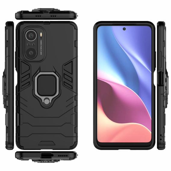 Калъфи за Xiaomi Mi 11i / POCO F3, Kickstand Ring, черен