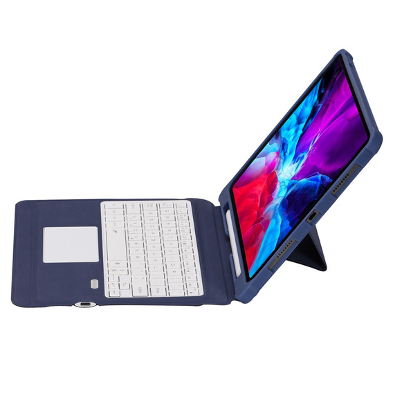 Калъф + клавиатура iPad Air 10.9 4 2020 / 5 2022, Pen Slot TouchPad, лилав