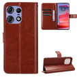 Калъф с капак за Motorola Edge 50 Pro, Crazy Horse Wallet, кафяв