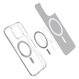 Калъфът MagSafe Spigen за iPhone 16 Pro Max, Ultra Hybrid, прозрачен / сив + 9H закалено стъкло