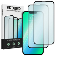 2x Закалено стъкло за iPhone 13/13 Pro, ERBORD 3D на цял екран