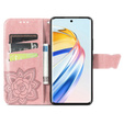 Калъф с капак за Honor Magic 6 Lite 5G, Butterfly, розов rose gold