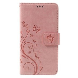 Калъф с капак за Samsung Galaxy J5 2016, Butterfly, розов