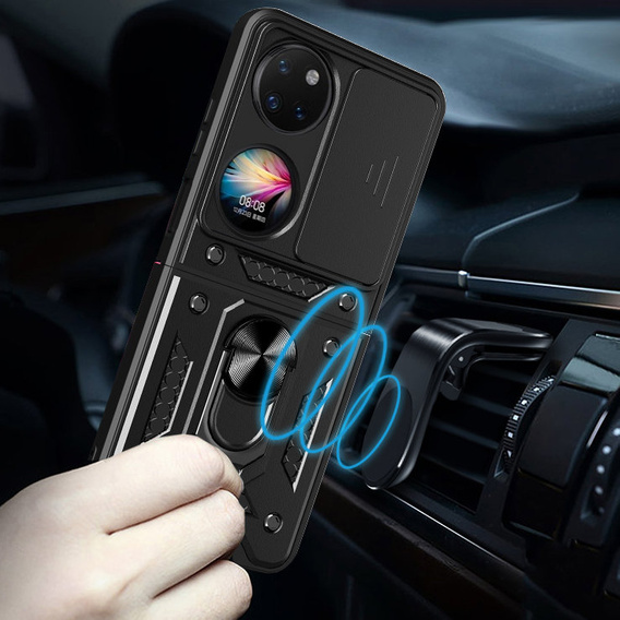 Брониран калъф за Huawei P50 Pocket, CamShield Slide, черен