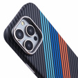 Калъфът за iPhone 13 Pro Max, Carbon Fiber MagSafe, тъмносин