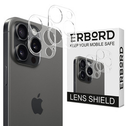 2x ERBORD закалено стъкло за камерата iPhone 15 Pro / 15 Pro Max