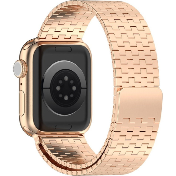 Стоманена гривна за Apple Watch 1/2/3/4/5/6/7/8/SE/ULTRA 42/44/45/49 MM - розов rose gold