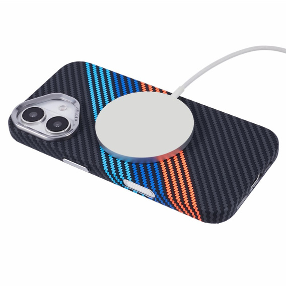 Калъфът за iPhone 16 Plus, Carbon Fiber MagSafe, тъмносин