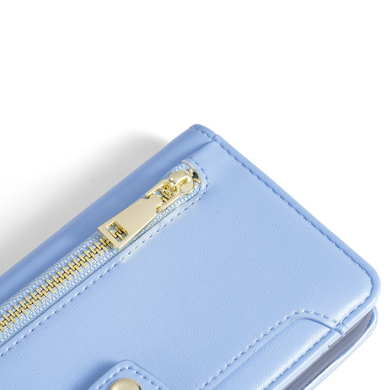 Калъф с капак за Oppo A38 / A18 4G, Wallet Zipper Pocket, син