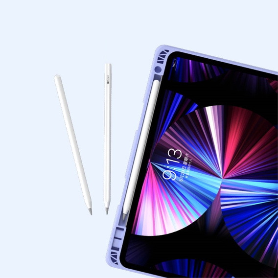 Калъф + клавиатура iPad 10.2 2021 / 2020 / 2019 / Air 10.5 2019, Leather Pen Slot TouchPad, лилав