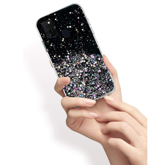 Калъфи за Samsung Galaxy M21, Glittery, черен