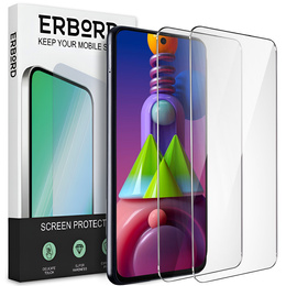 2x Закалено стъкло за Samsung Galaxy M51, ERBORD 9H Hard Glass на екрана