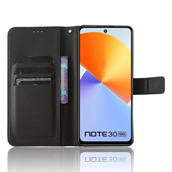 Калъф с капак за Infinix Note 30 5G, Wallet Smart Magnet, черен