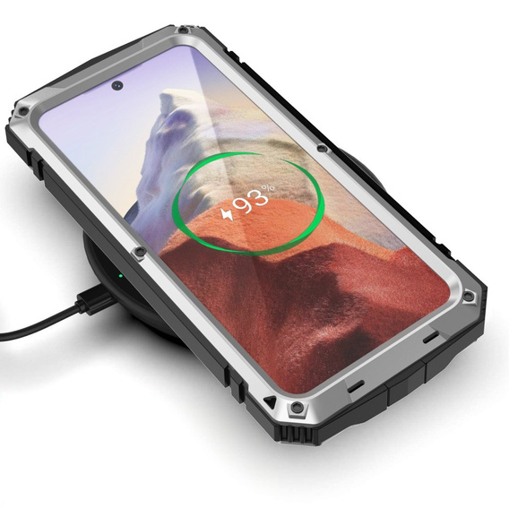 Брониран калъф за Samsung Galaxy S25, R-JUST, сребърен