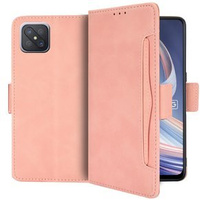 Калъф с капак за Oppo Reno 4 Z 5G, Card Slot, розов