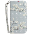 Калъф с капак за Motorola Moto E22 / E22i, Wallet, flowers magnolia, бял