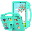 Детският калъф за Samsung Tab A8 X200 / X205, Cute Patterns, със стойка, зелен
