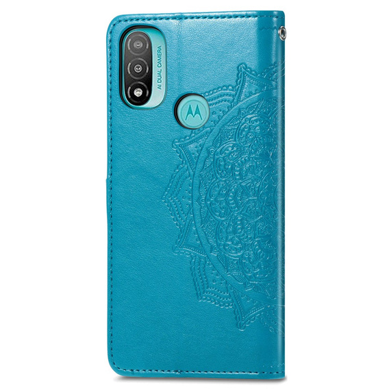 Калъф с капак за Motorola Moto E20/E30/E40, Mandala, син