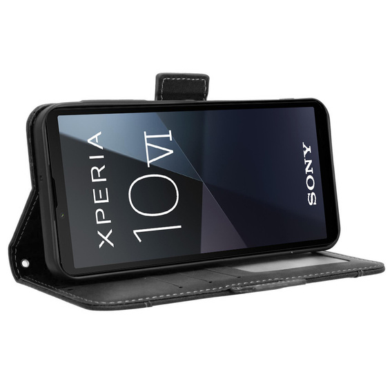 Калъф с капак за Sony Xperia 10 VI, Card Slot, черен