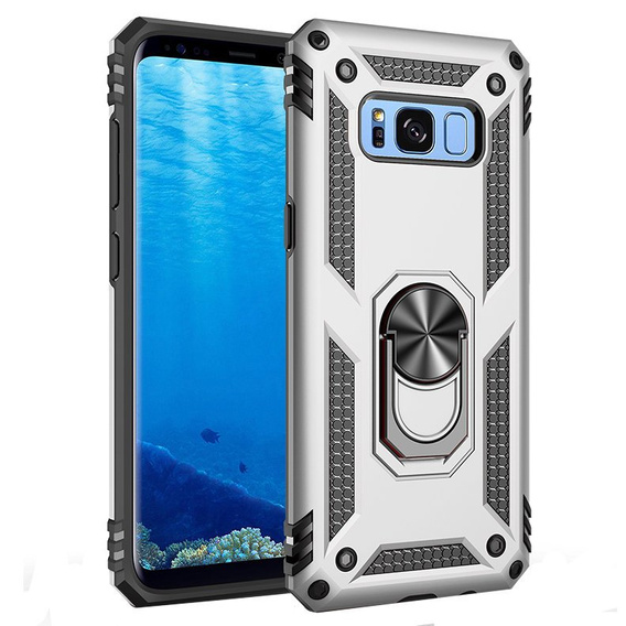 брониран калъф за Samsung Galaxy S8, Nox Case Ring, сребърен