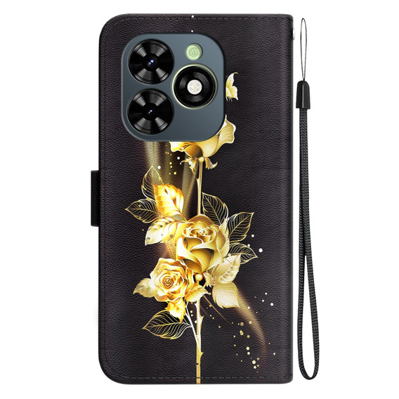 Калъф с капак за Infinix Hot 40i, Wallet, Butterfly rose