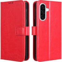 Калъф с капак за Samsung Galaxy A56, Crazy Horse Wallet, червен