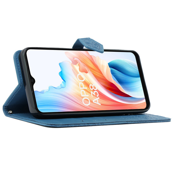 Калъф с капак за Oppo A38 4G / Oppo A18 4G, Mandala, син
