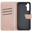 Калъф с капак за Samsung Galaxy M34 5G, Butterfly, розов rose gold