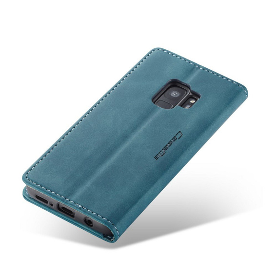 CASEME калъф за Samsung Galaxy S9, Leather Wallet Case, син