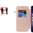 Калъф с капак за Samsung Galaxy S25+ Plus, RFID Wallet MagSafe CamShield, розов