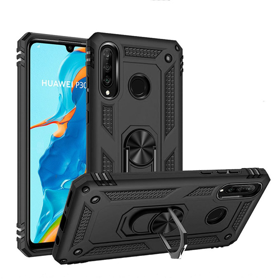 брониран калъф за Huawei P30 Lite, Nox Case Ring, черен
