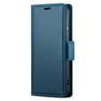 Калъф за Motorola Edge 50 Pro, ERBORD Glossy Litchi, портфейл с капак, син